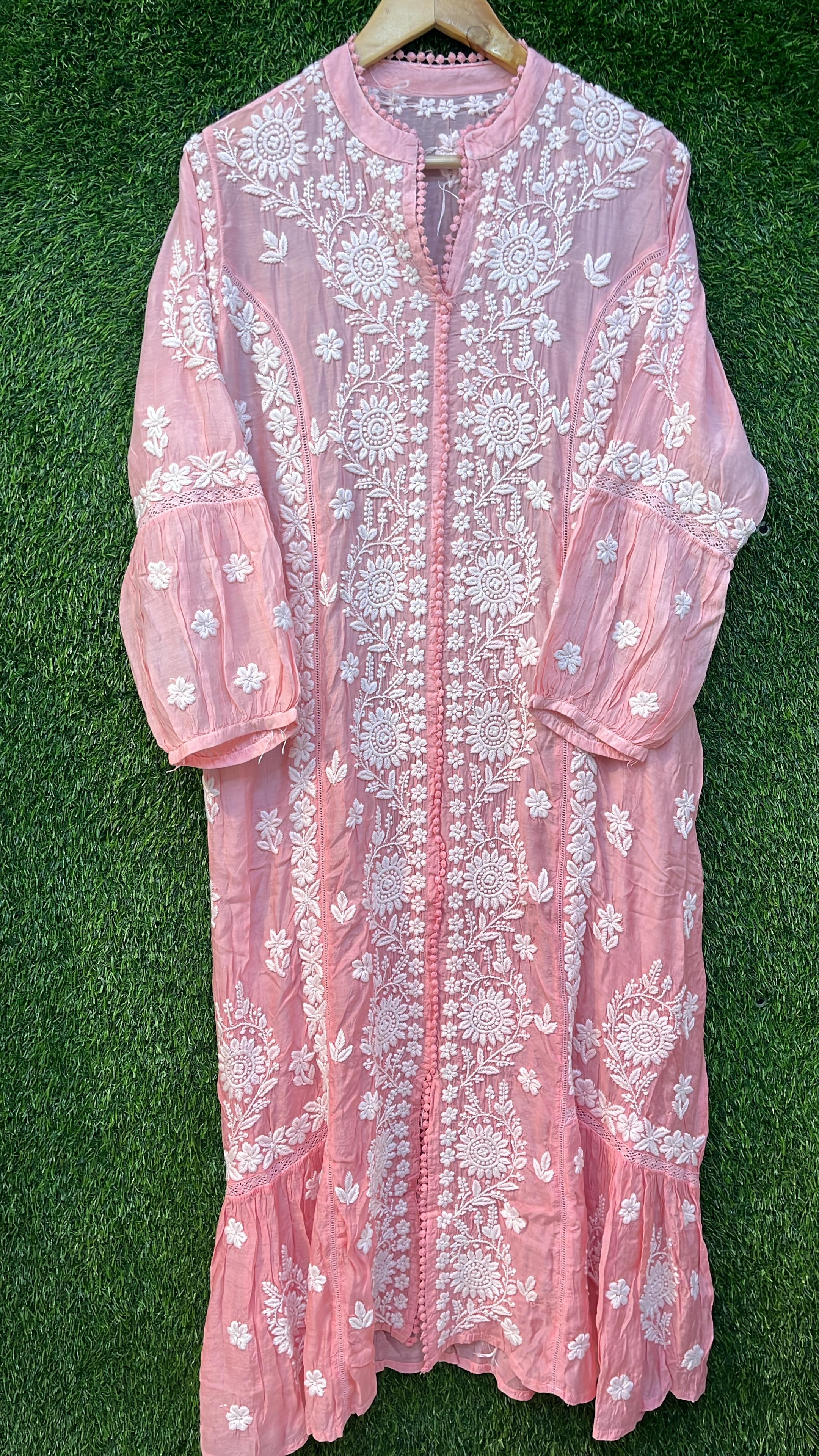 Muslin Long Pom Pom Dress