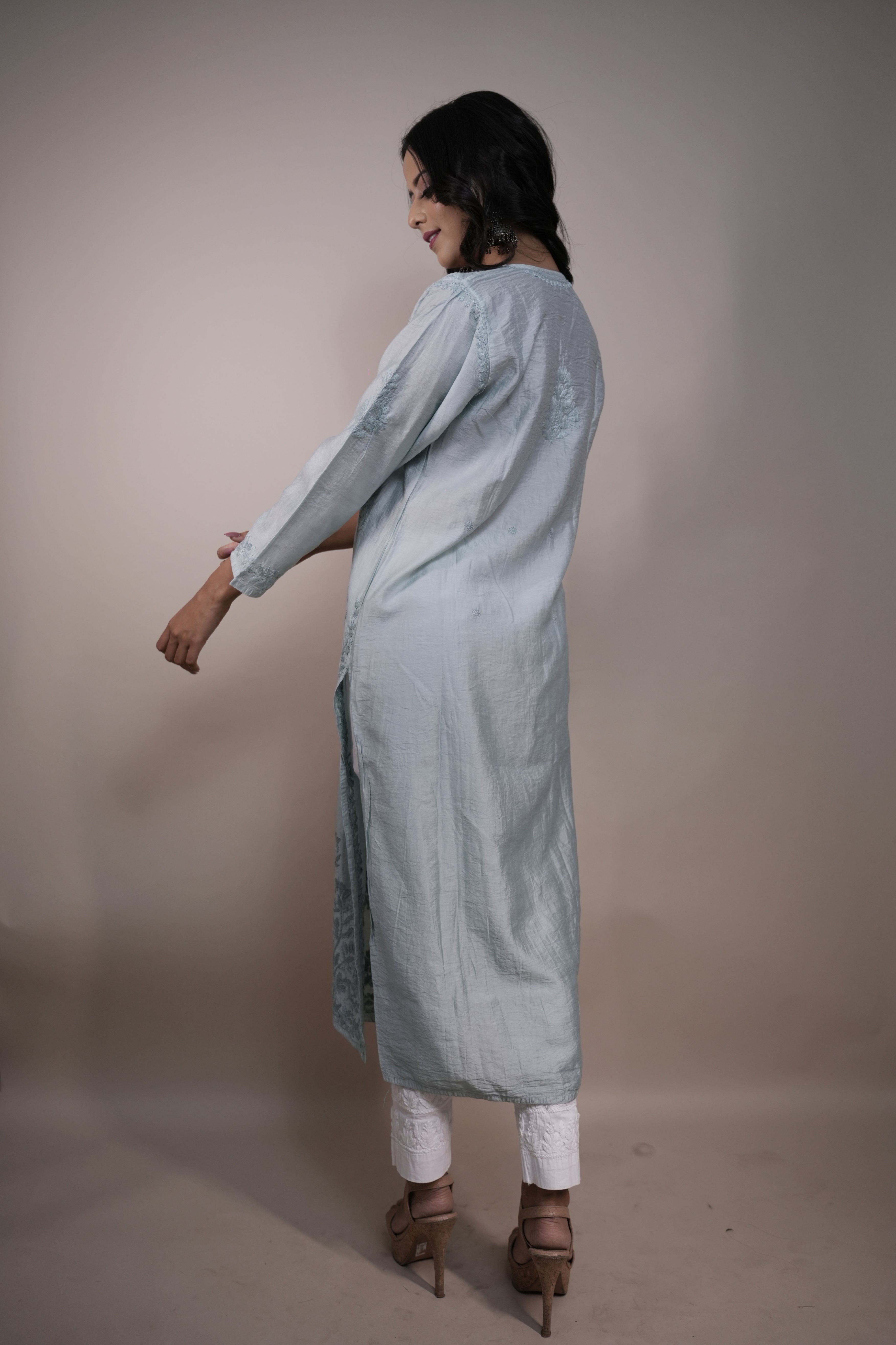 Cotton Chanderi Long Kurti