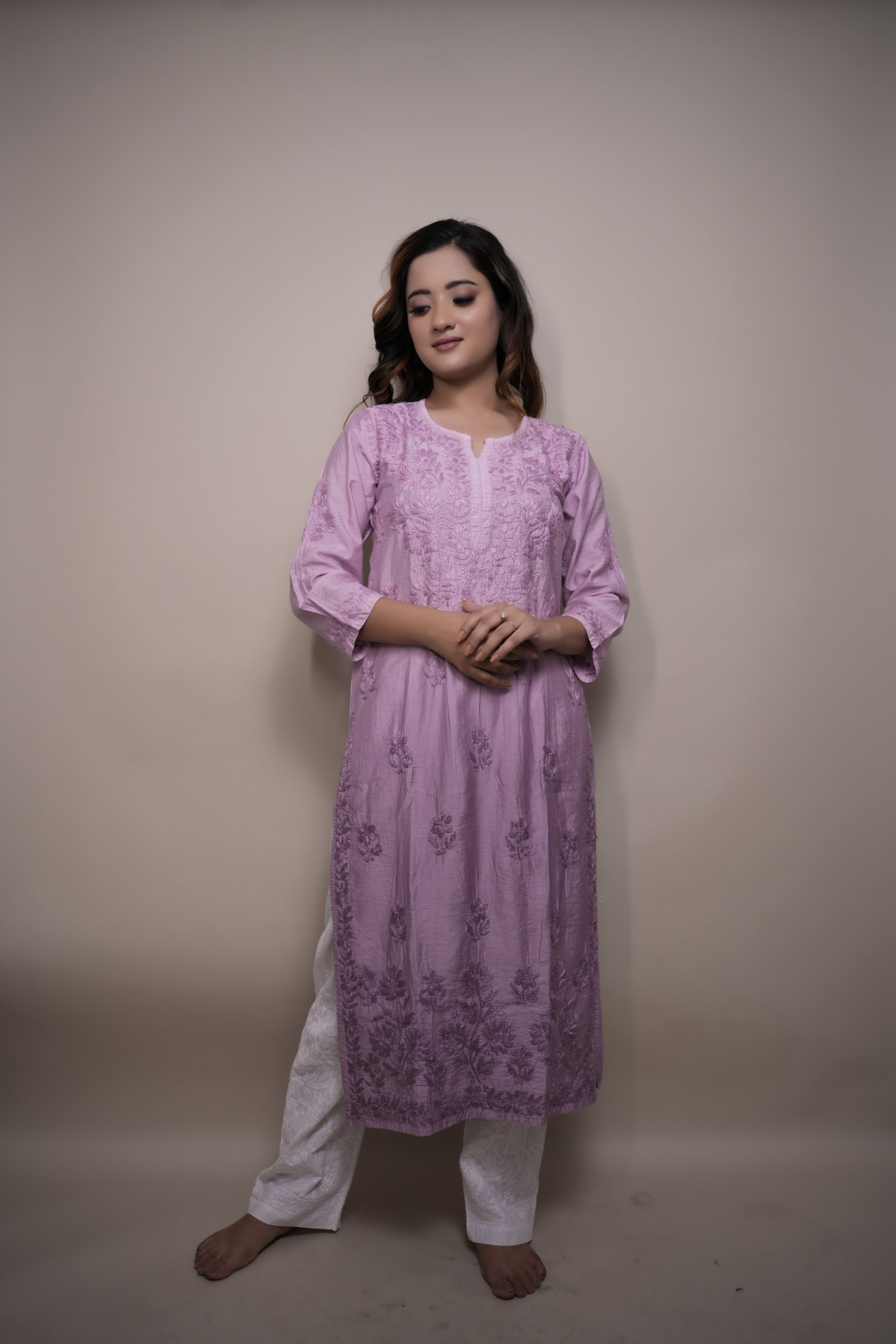 Cotton Chanderi Long Kurti