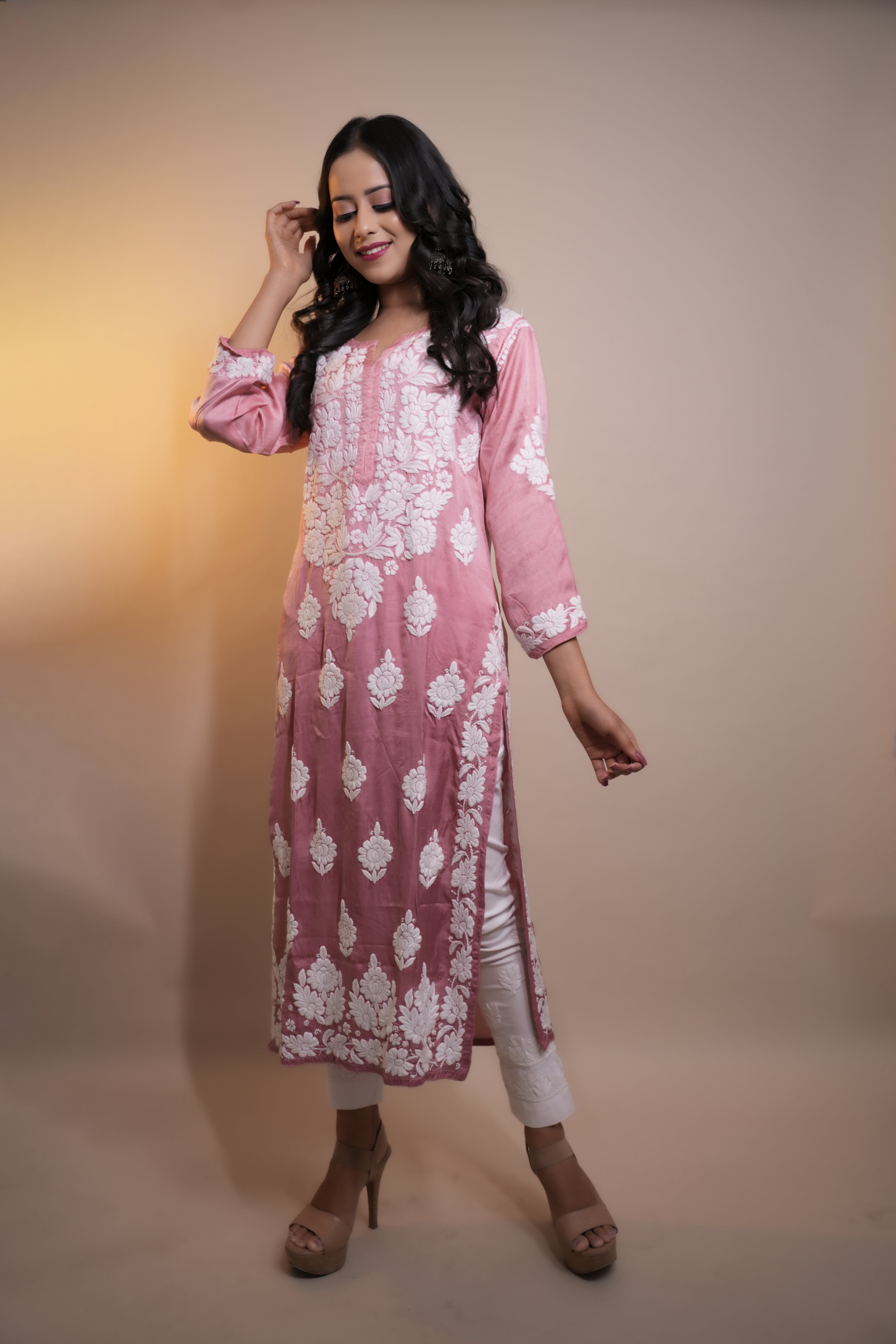 Modal Satin Straight Kurti